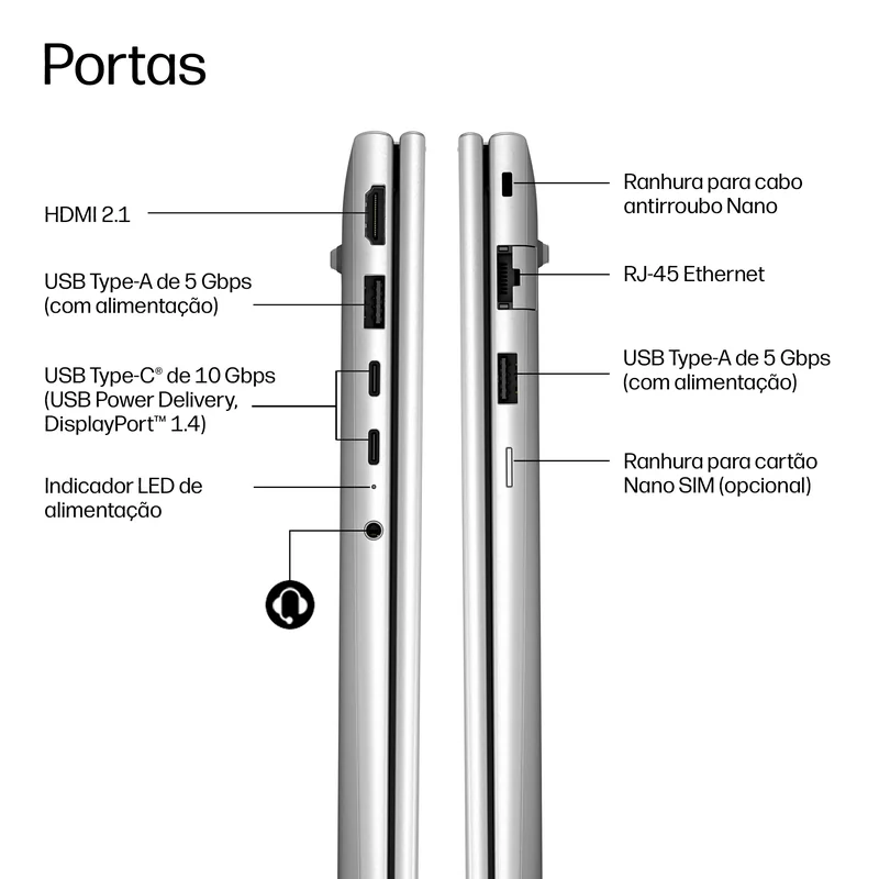 Portátil HP ProBook 4 G2a 16 AI AMD Ryzen 7 16GB DDR5 512GB SSD 16" WUXGA Windows 11 Pro - Imagem 4