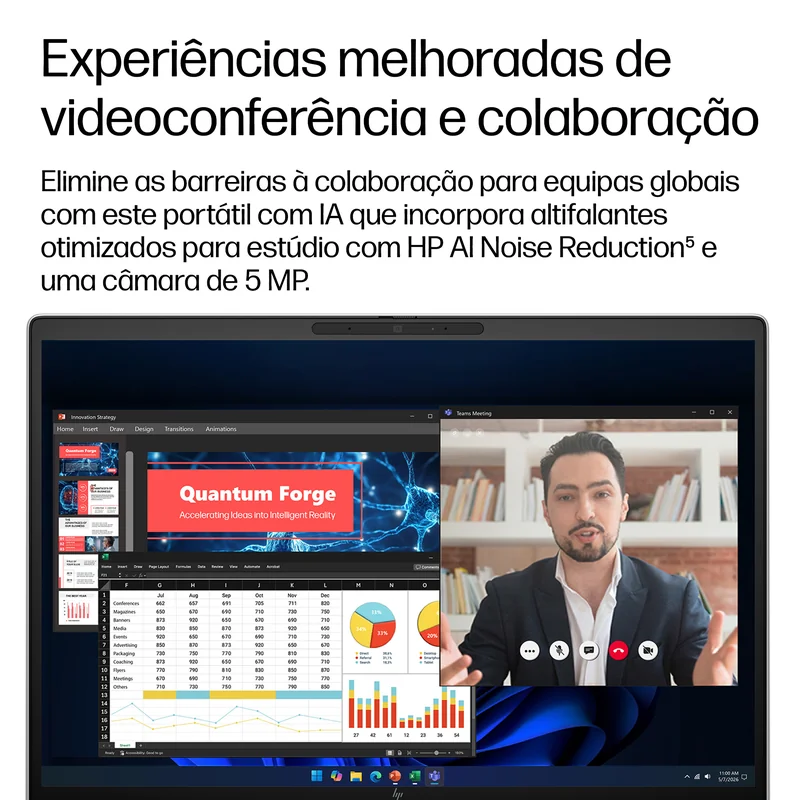 Portátil HP EliteBook 6 G2i 14 AI 14" WUXGA Intel Core Ultra 7 366H 24GB 512GB SSD Windows 11 Pro - Imagem 12