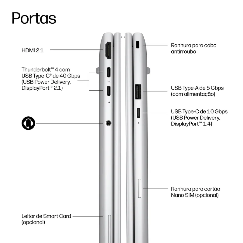 Portátil HP EliteBook 8 G2i 16 AI 16" WUXGA Intel Core Ultra 7 355 32GB 1TB SSD FPS W11P - Imagem 4