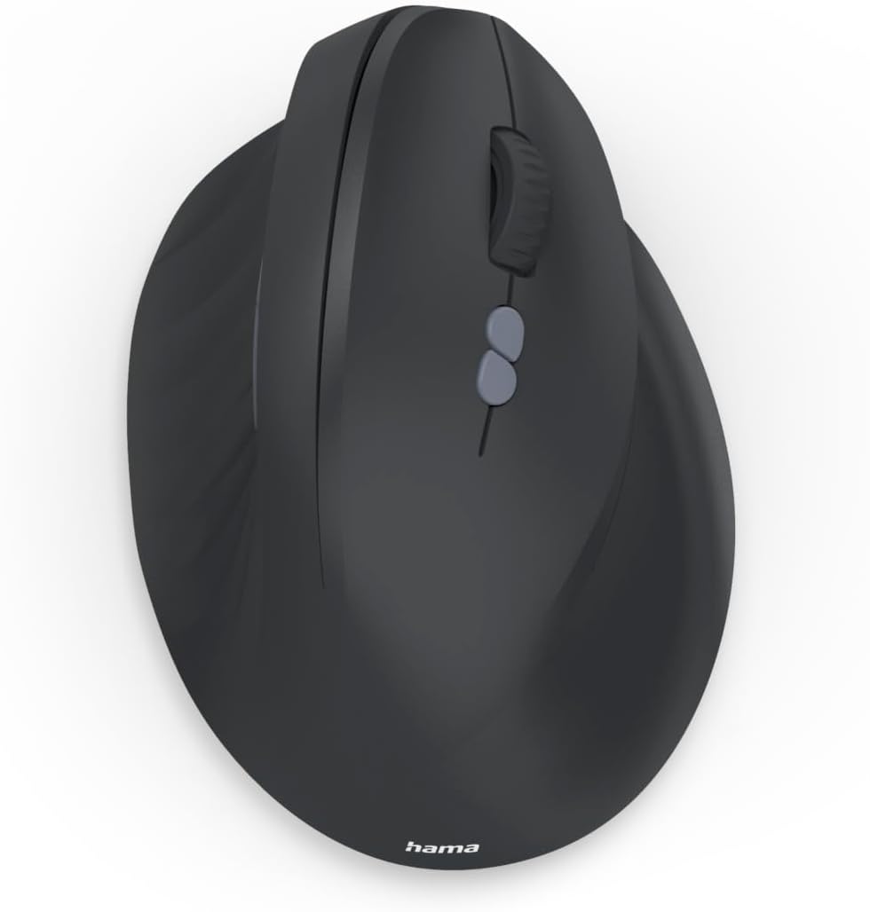 Rato Vertical Ergonómico HAMA EWM-600R Multi-Device Wireless Bateria Preto