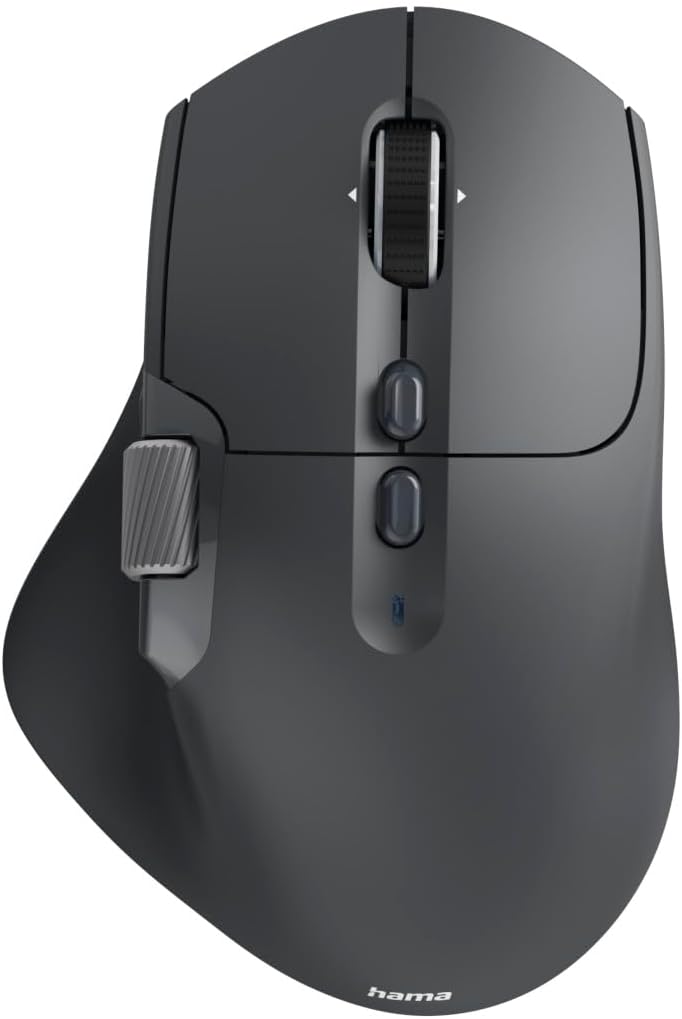 Rato Sem Fio Hama WM-900 Ergonómico Multi-Device Bluetooth/Rádio LED Preto