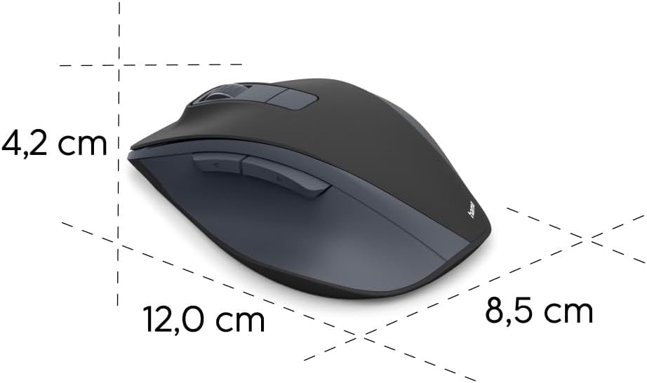 Rato Sem Fios Hama WM-500 Ergonómico 6 Botões Silencioso Preto - Imagem 6