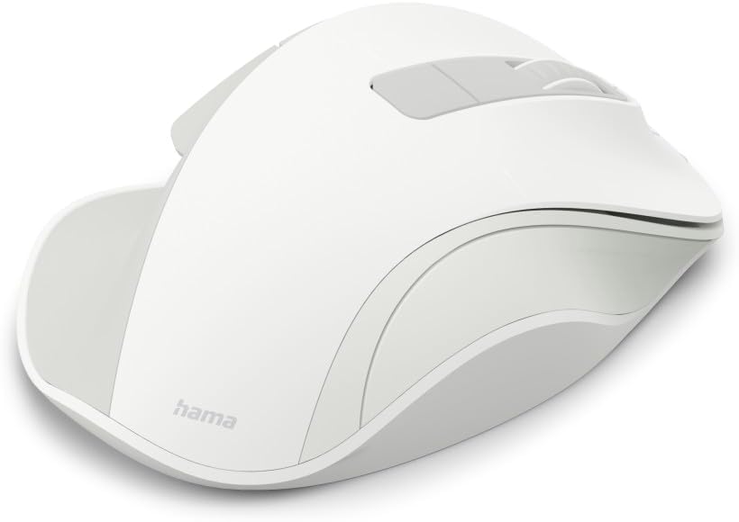 Rato Sem Fio Hama WM-500 Ergonómico Silencioso 6 Botões Branco - Imagem 3