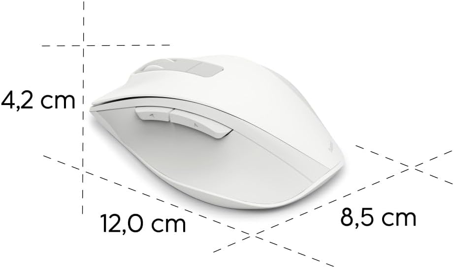 Rato Sem Fio Hama WM-500 Ergonómico Silencioso 6 Botões Branco - Imagem 6