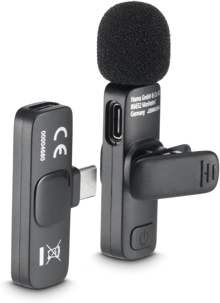Microfone de Lapela Sem Fios Hama Smart Wireless Clip-on para Telemóveis e Smartphones - Imagem 3