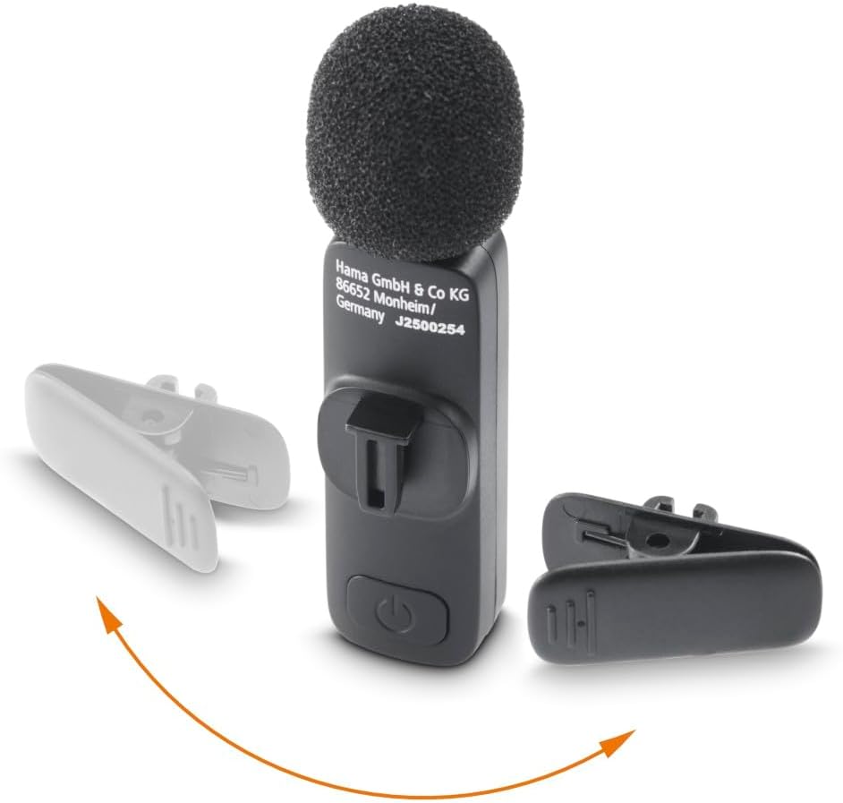 Microfone de Lapela Sem Fios Hama Smart Wireless Clip-on para Telemóveis e Smartphones - Imagem 4