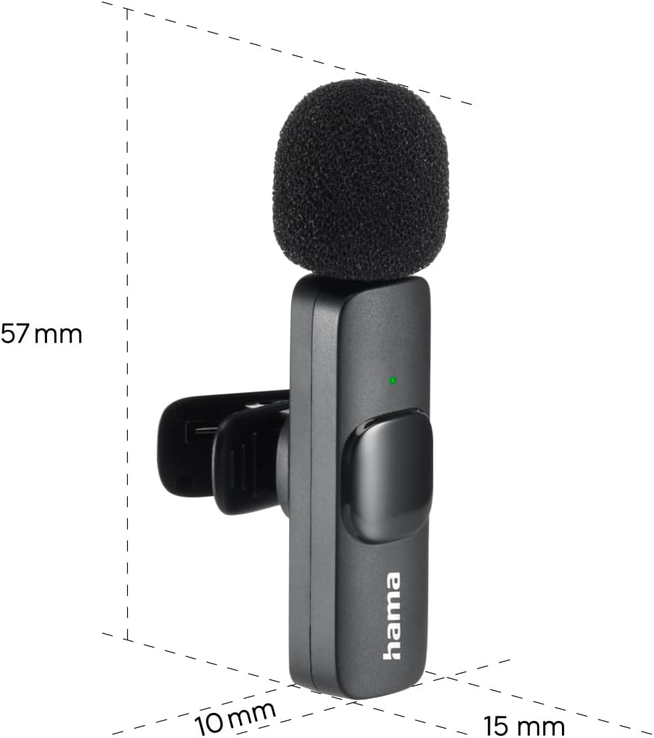 Microfone de Lapela Sem Fios Hama Smart Wireless Clip-on para Telemóveis e Smartphones - Imagem 7