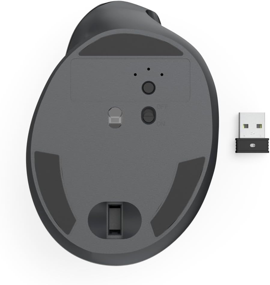 Rato Sem Fio Hama EWM-500R Vertical Ergonómico Ótico 7 Botões Preto - Imagem 5