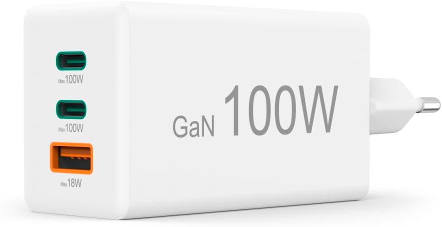 Carregador Hama Fast Charger GaN 100W 2x USB-C 1x USB-A Branco - Imagem 6
