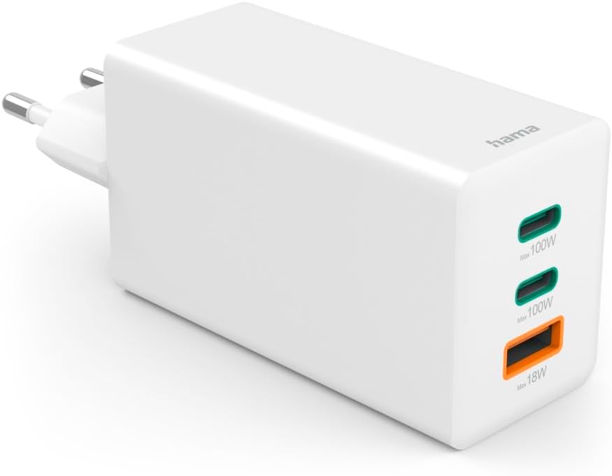 Carregador Hama Fast Charger GaN 100W 2x USB-C 1x USB-A Branco - Imagem 7