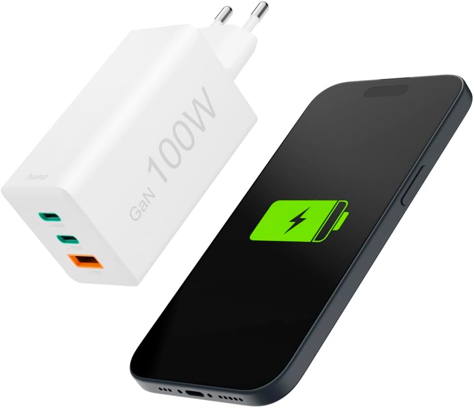 Carregador Hama Fast Charger GaN 100W 2x USB-C 1x USB-A Branco - Imagem 19