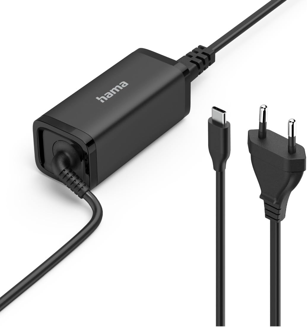 Carregador para Portátil HAMA Universal USB-C 65W Power Delivery GaN 5-20V