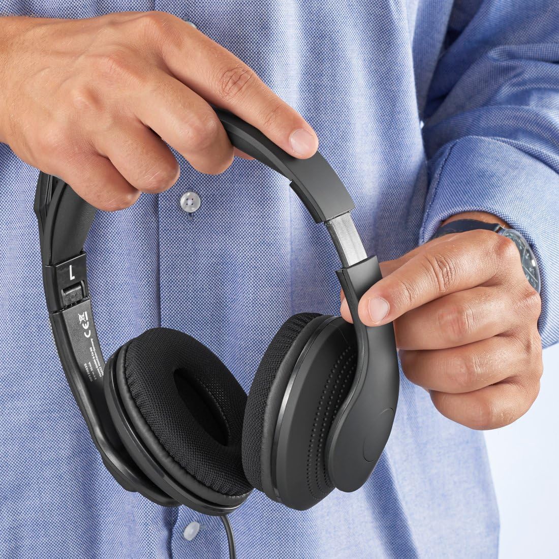Headset HAMA HS-USB300 V2 Stereo USB para PC e Escritório Preto - Imagem 7