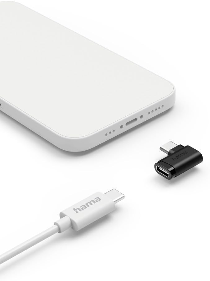 Adaptador USB-C Hama Angular 90° USB 3.2 Gen2 10 Gbit/s 5A 240W Conjunto de 2 Unidades - Imagem 3