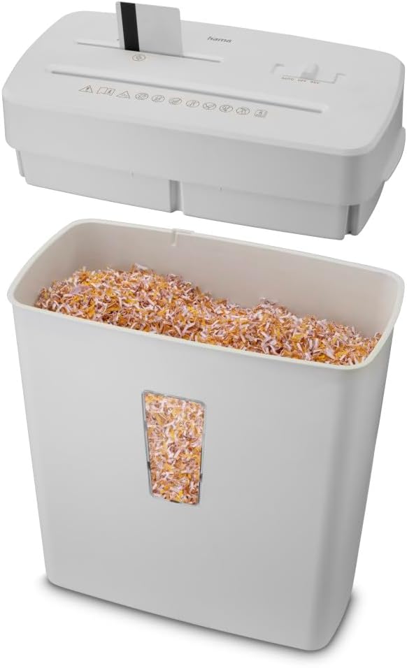 Destruidora de Papel Hama Prime M50CD-W Nível de Segurança P5 T2 E2 O1 Branco - Imagem 6