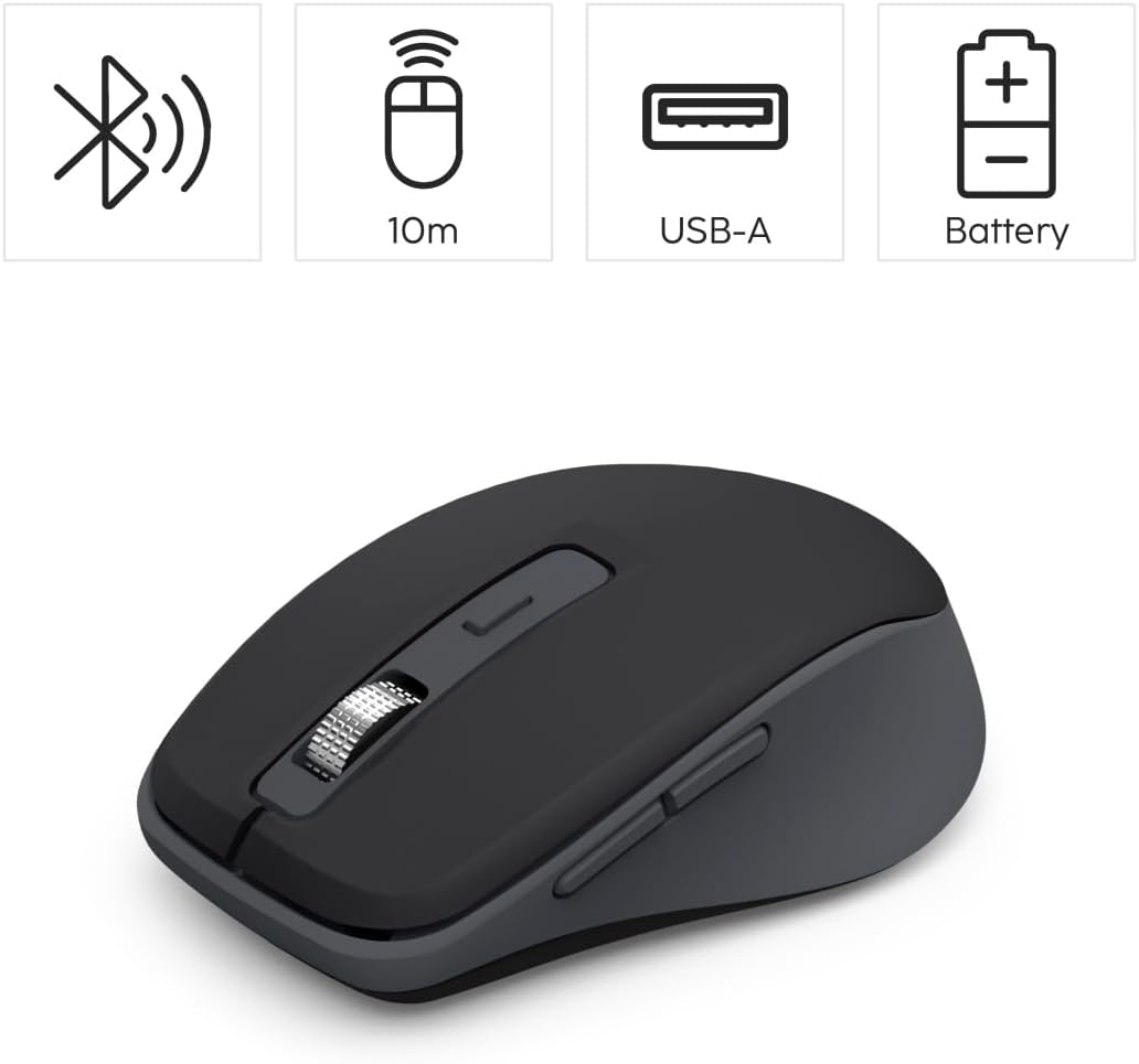 Rato Hama WM-450 Multi-Device Wireless e Bluetooth 7 Botões Preto - Imagem 2