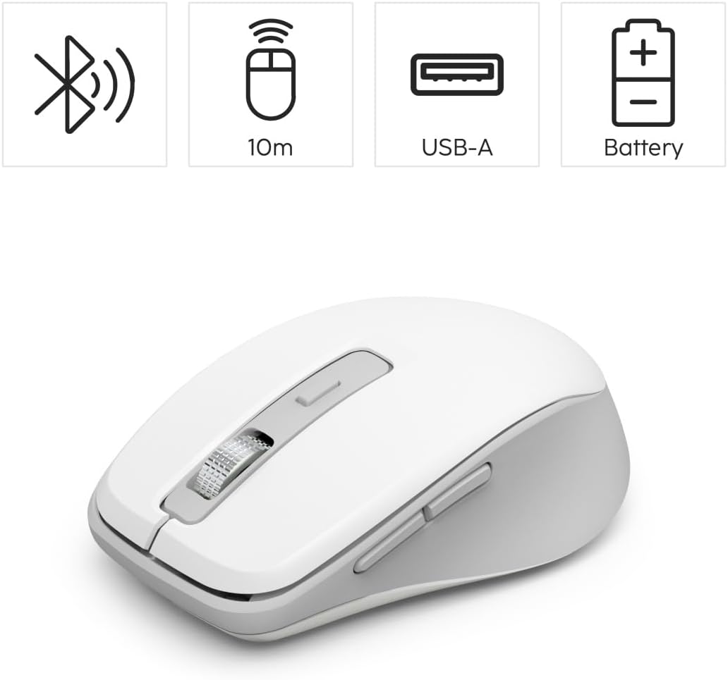 Rato Sem Fio Hama WM-450 Multi-Device Bluetooth/Radio 7 Botões Branco - Imagem 2