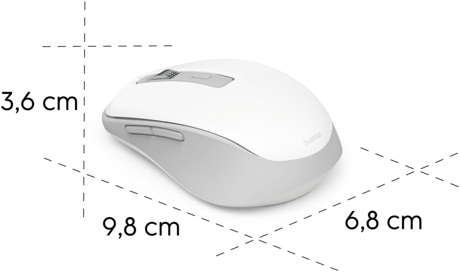 Rato Sem Fio Hama WM-450 Multi-Device Bluetooth/Radio 7 Botões Branco - Imagem 3