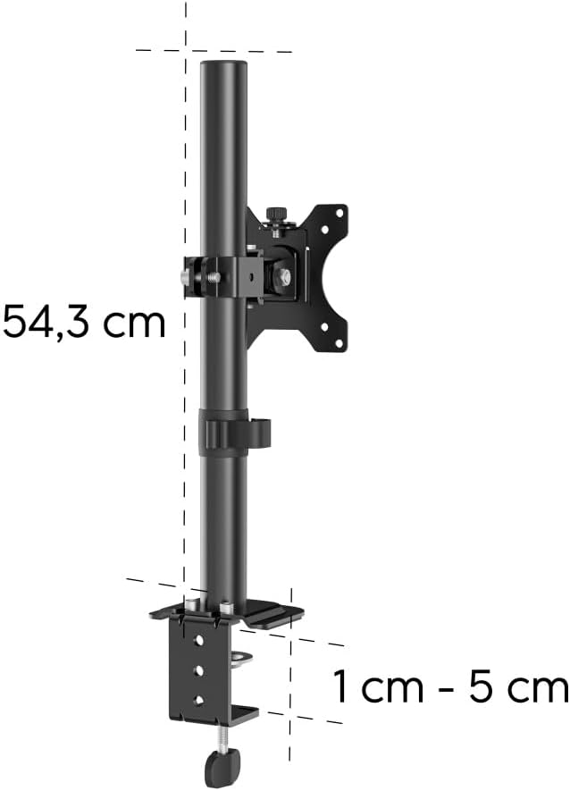 Suporte de Monitor HAMA Ajustável em Altura Inclinável e Giratório 13" a 35" Preto - Imagem 6