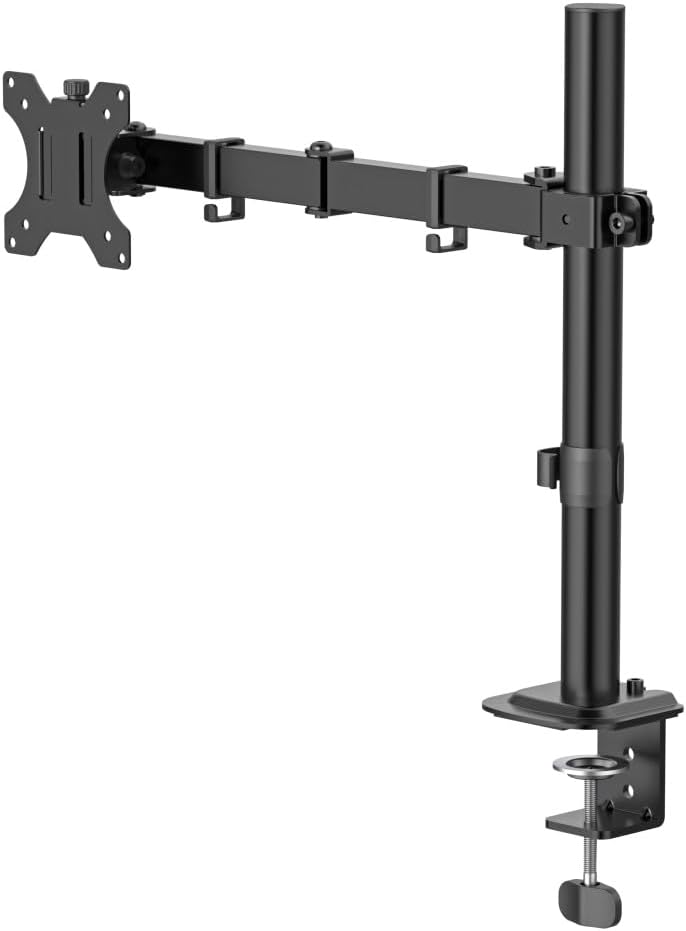 Suporte de Monitor HAMA Ajustável em Altura Inclinável e Giratório 13" a 32" Preto