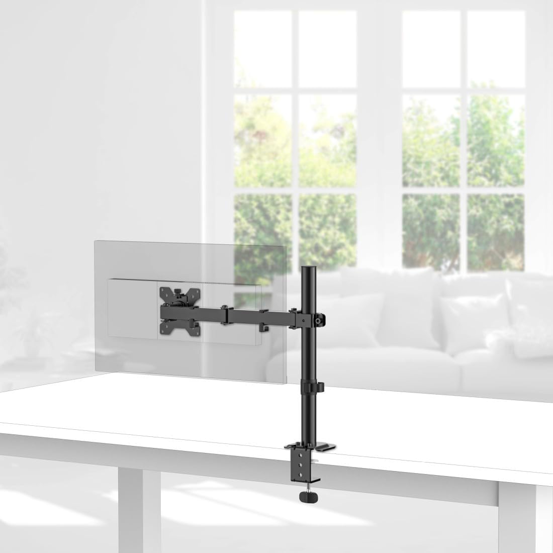 Suporte de Monitor HAMA Ajustável em Altura Inclinável e Giratório 13" a 32" Preto - Imagem 7