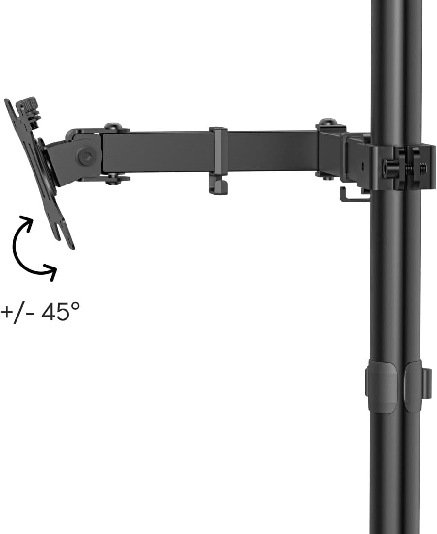 Suporte de Monitor HAMA Ajustável em Altura Inclinável e Giratório 13" a 32" Preto - Imagem 5