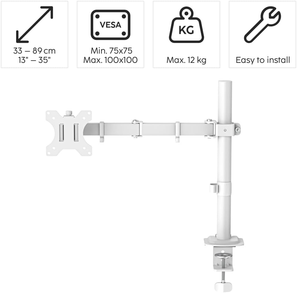 Suporte de Monitor HAMA Ajustável em Altura Inclinável Giratório e Extensível 13" a 35 - Imagem 2