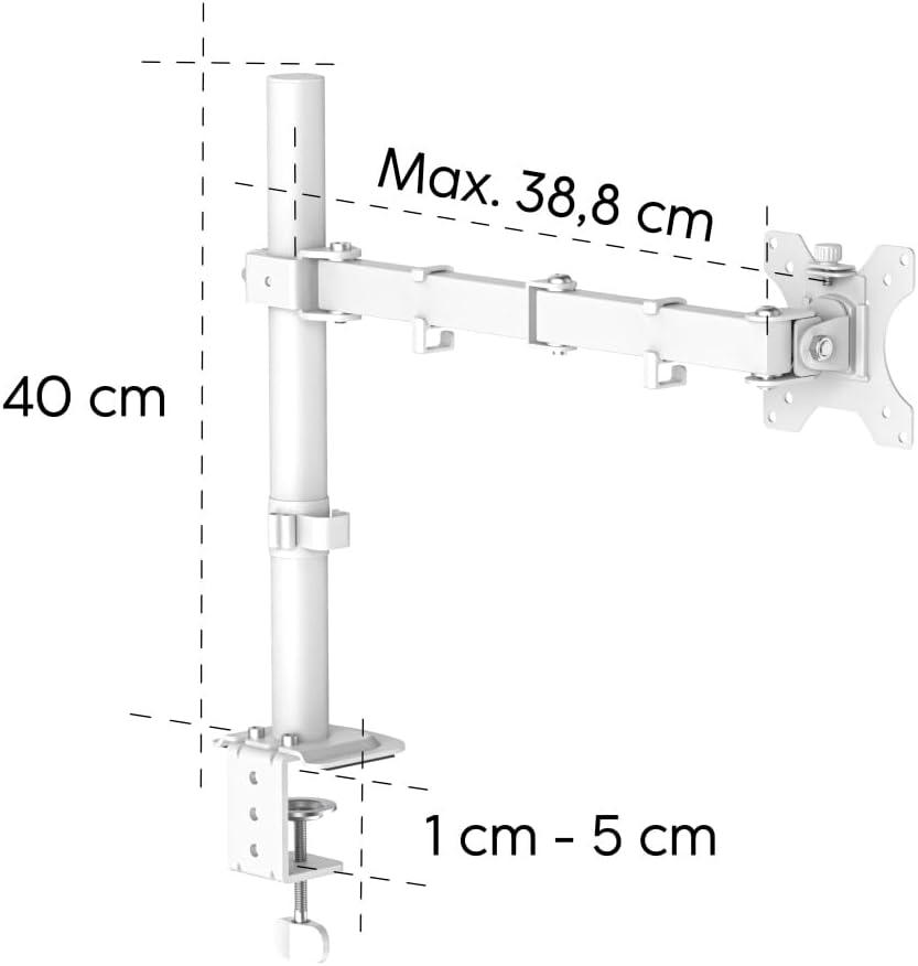 Suporte de Monitor HAMA Ajustável em Altura Inclinável Giratório e Extensível 13" a 35 - Imagem 6