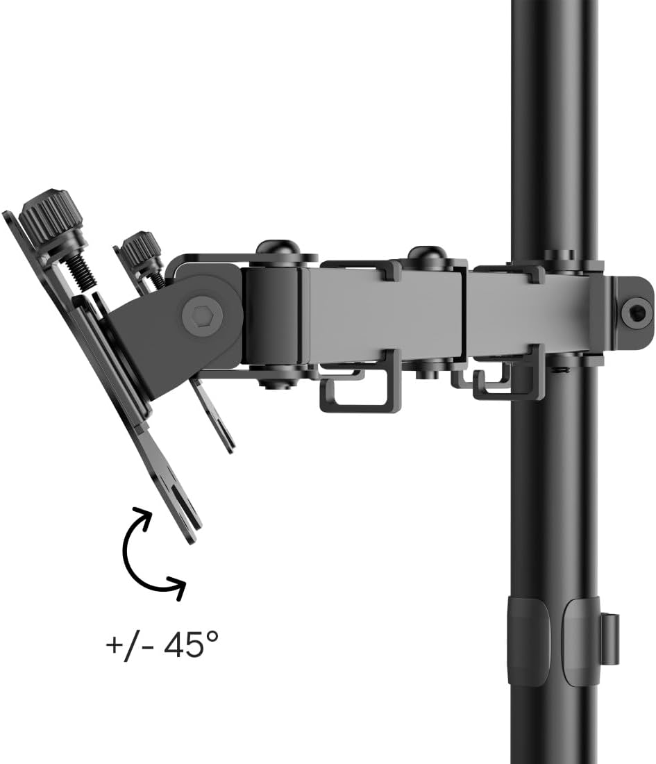 Suporte de Monitor Hama para 2 Monitores 13" a 35" Ajustável em Altura Inclinável e Giratório Preto - Imagem 5