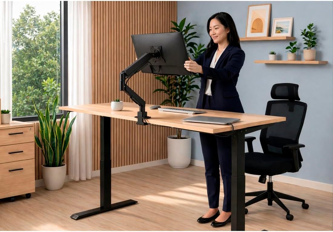 Suporte de Monitor HAMA Articulado com Pistão a Gás 17" a 35" Ajustável Preto - Imagem 9