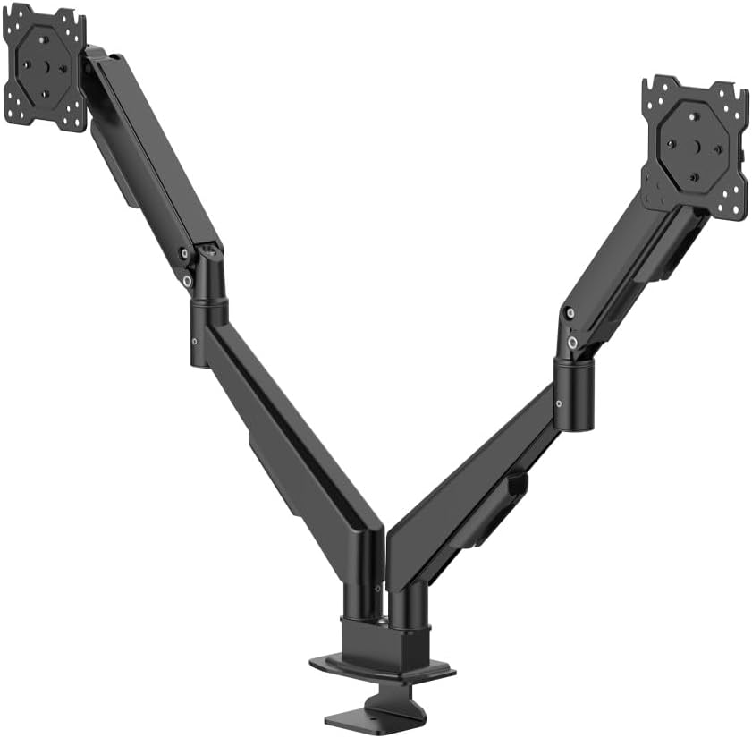 Suporte de Monitor Hama para 2 Monitores 17" a 35" Mola a Gás Totalmente Móvel Preto