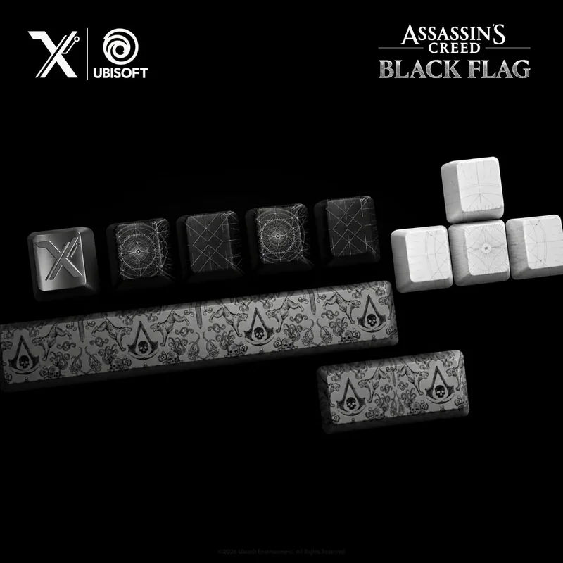 Conjunto de Teclas Lexip Black Flag Resynced Tatoo para Teclado Mecânico Pixminds Preto - Imagem 2