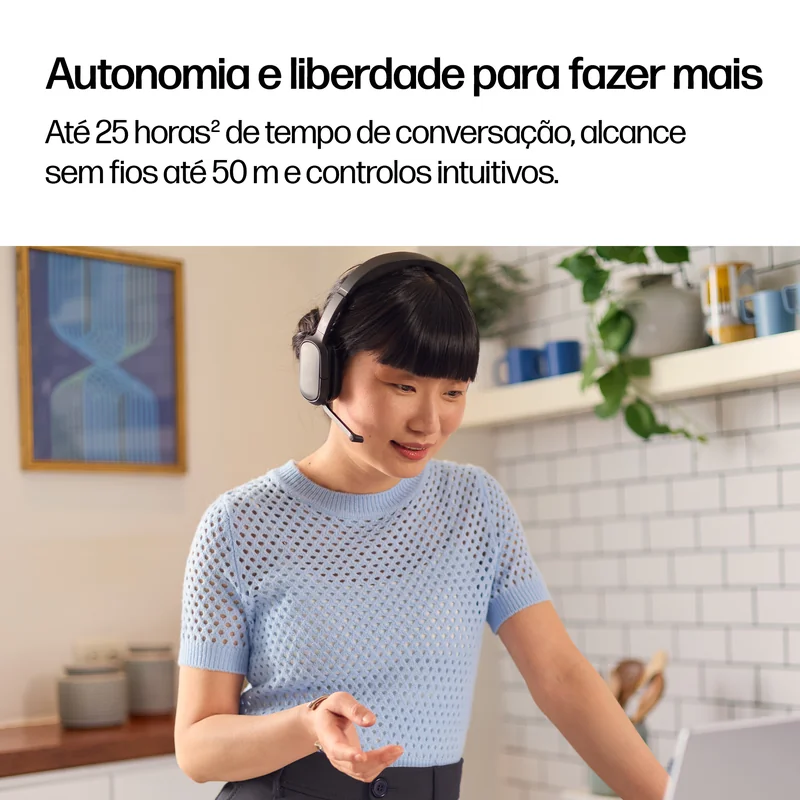 Headset HP Poly Focus 625 com Base de Carregamento Sem Fios - Imagem 5