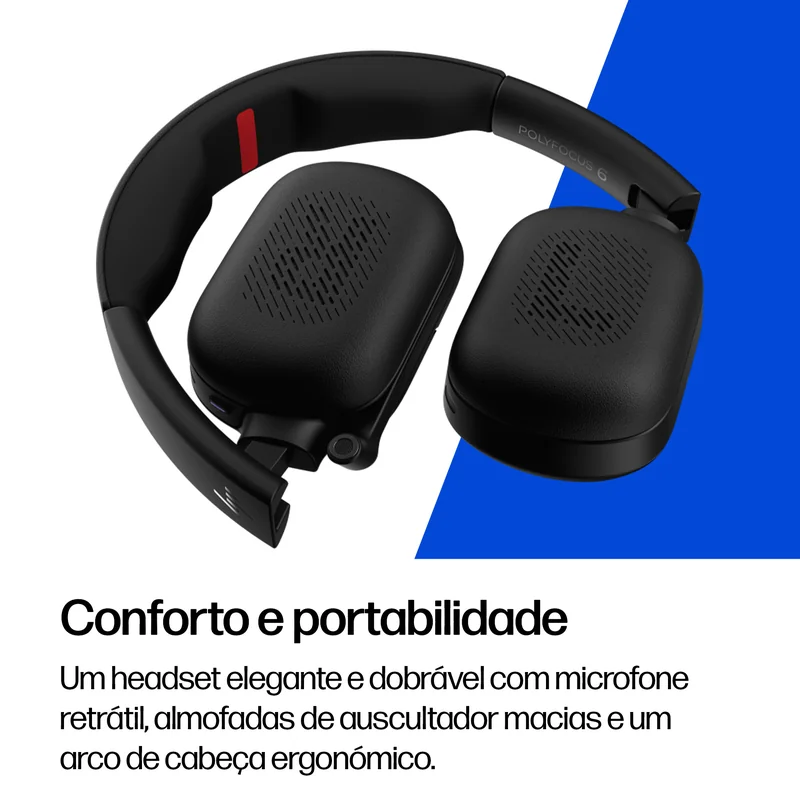 Headset HP Poly Focus 625 com Base de Carregamento Sem Fios - Imagem 3