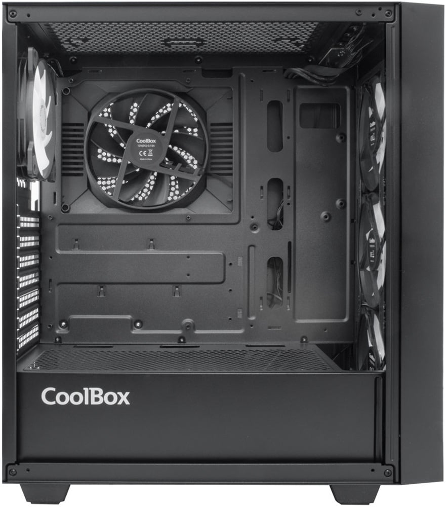 Caixa de PC CoolBox GA300 Gridline ARGB ATX USB-C 3.2 Gen1 com 5 Ventoinhas Preto - Imagem 2