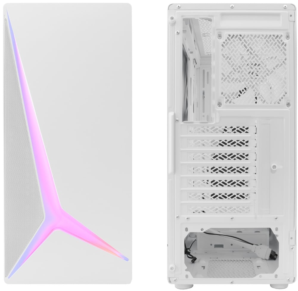Caixa de PC Coolbox GA450 Starlight ATX Gaming Branco ARGB USB-C 3.2 Gen1 1 Ventoinha