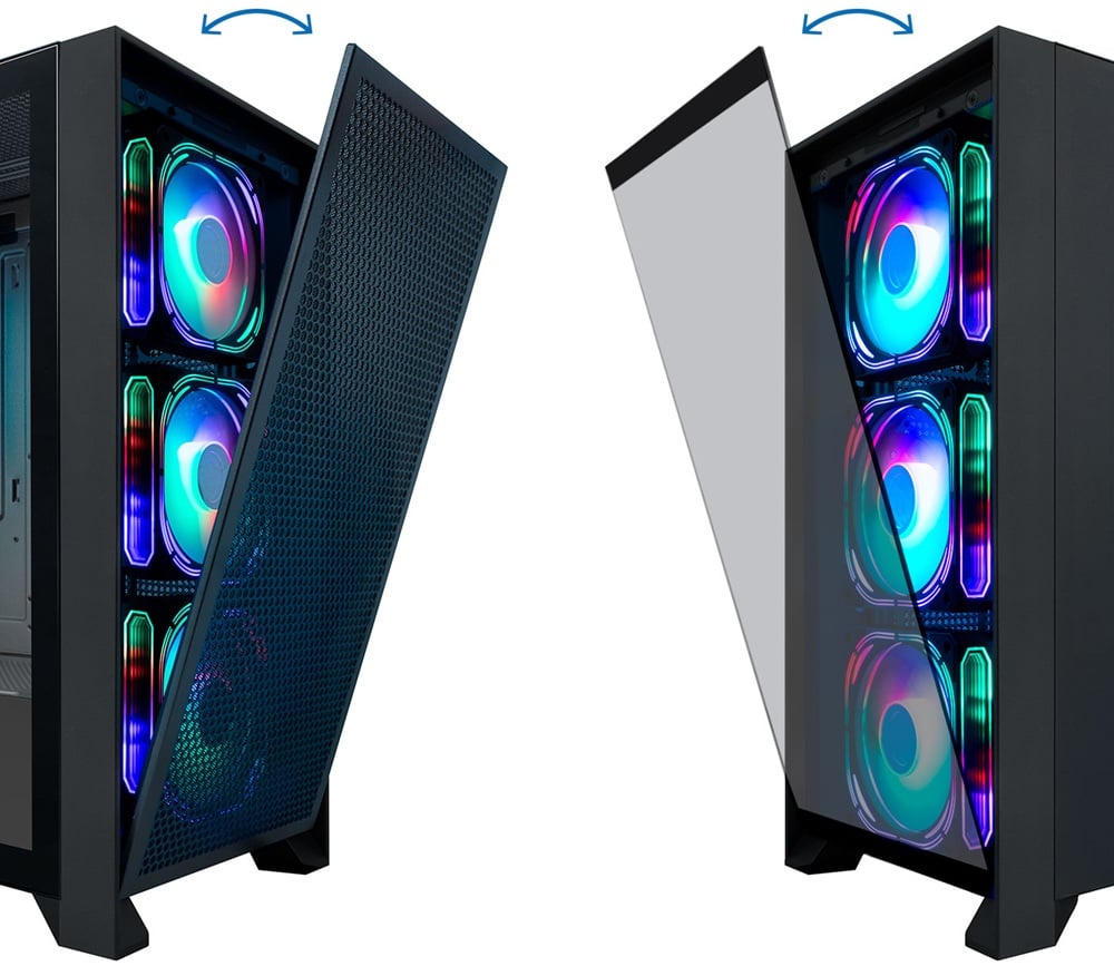 Caixa PC Coolbox GE2000 DualView ATX Frontal em Cristal 4 Ventoinhas ARGB USB-C 3.2 Gen1 - Imagem 3