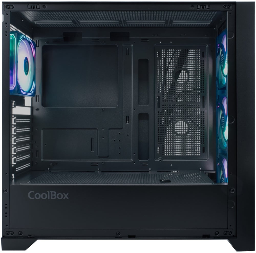 Caixa PC Coolbox GE2000 DualView ATX Frontal em Cristal 4 Ventoinhas ARGB USB-C 3.2 Gen1 - Imagem 2