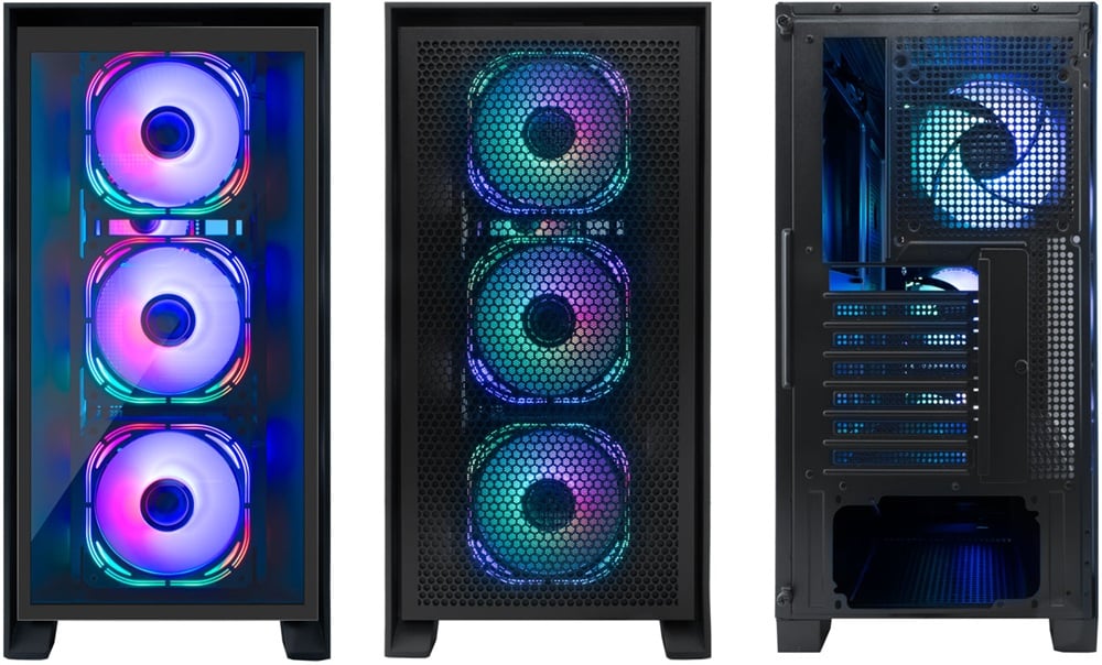 Caixa PC Coolbox GE2000 DualView ATX Frontal em Cristal 4 Ventoinhas ARGB USB-C 3.2 Gen1 - Imagem 4