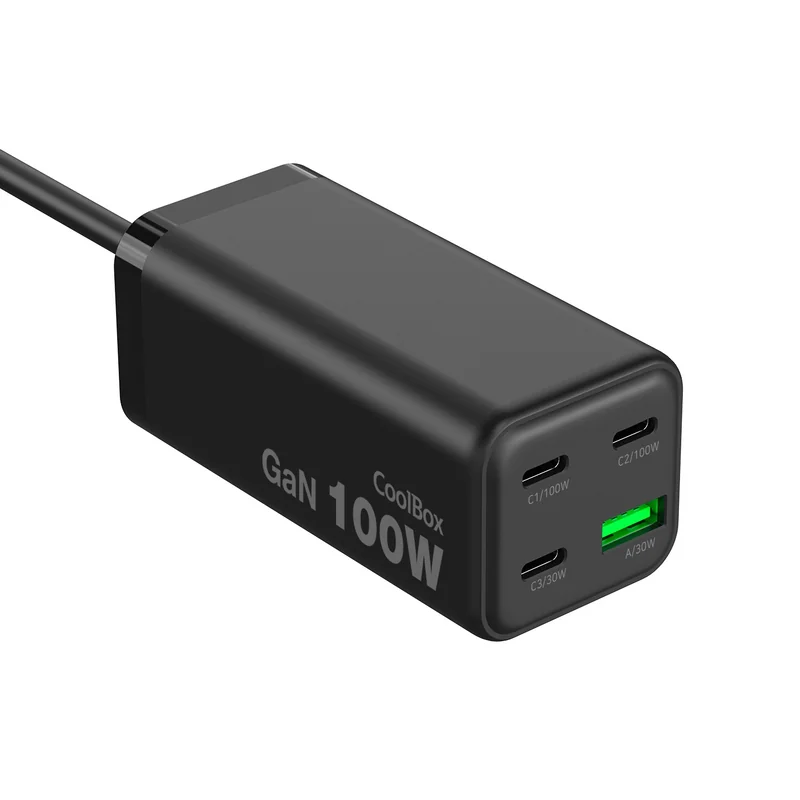 Hub de Carregamento Coolbox Dessert 100W GaN 3x USB-C 1x USB-A - Imagem 3