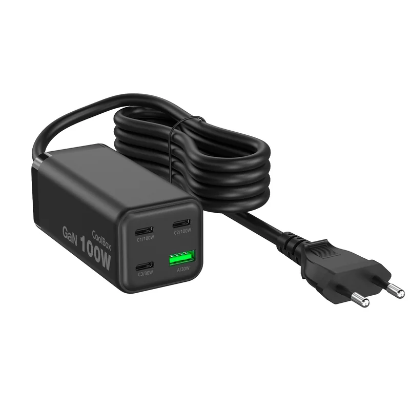 Hub de Carregamento Coolbox Dessert 100W GaN 3x USB-C 1x USB-A - Imagem 2