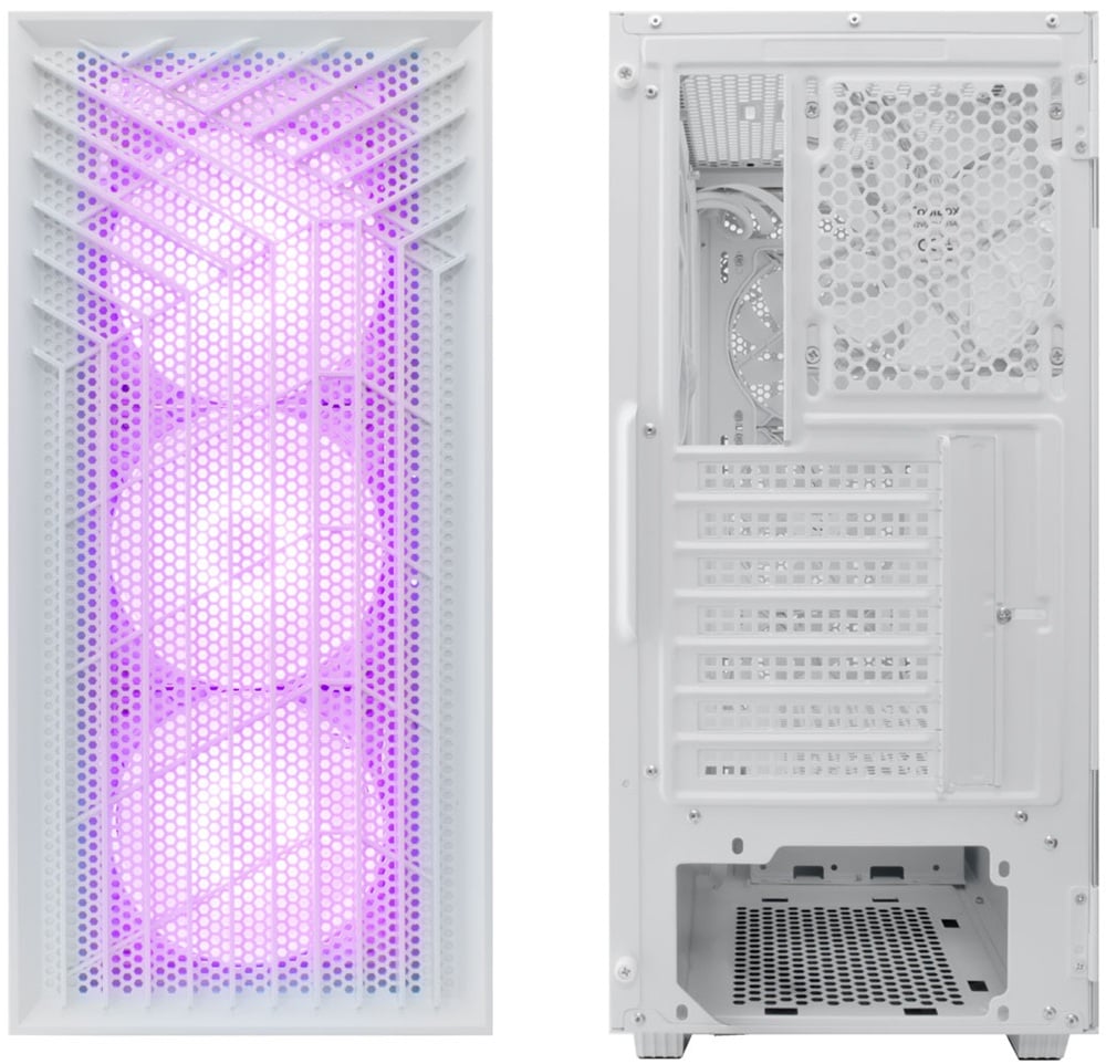 Caixa PC Gaming Coolbox GA300 Gridline ARGB ATX USB-C 3.2 com 5 Ventoinhas Branco - Imagem 2