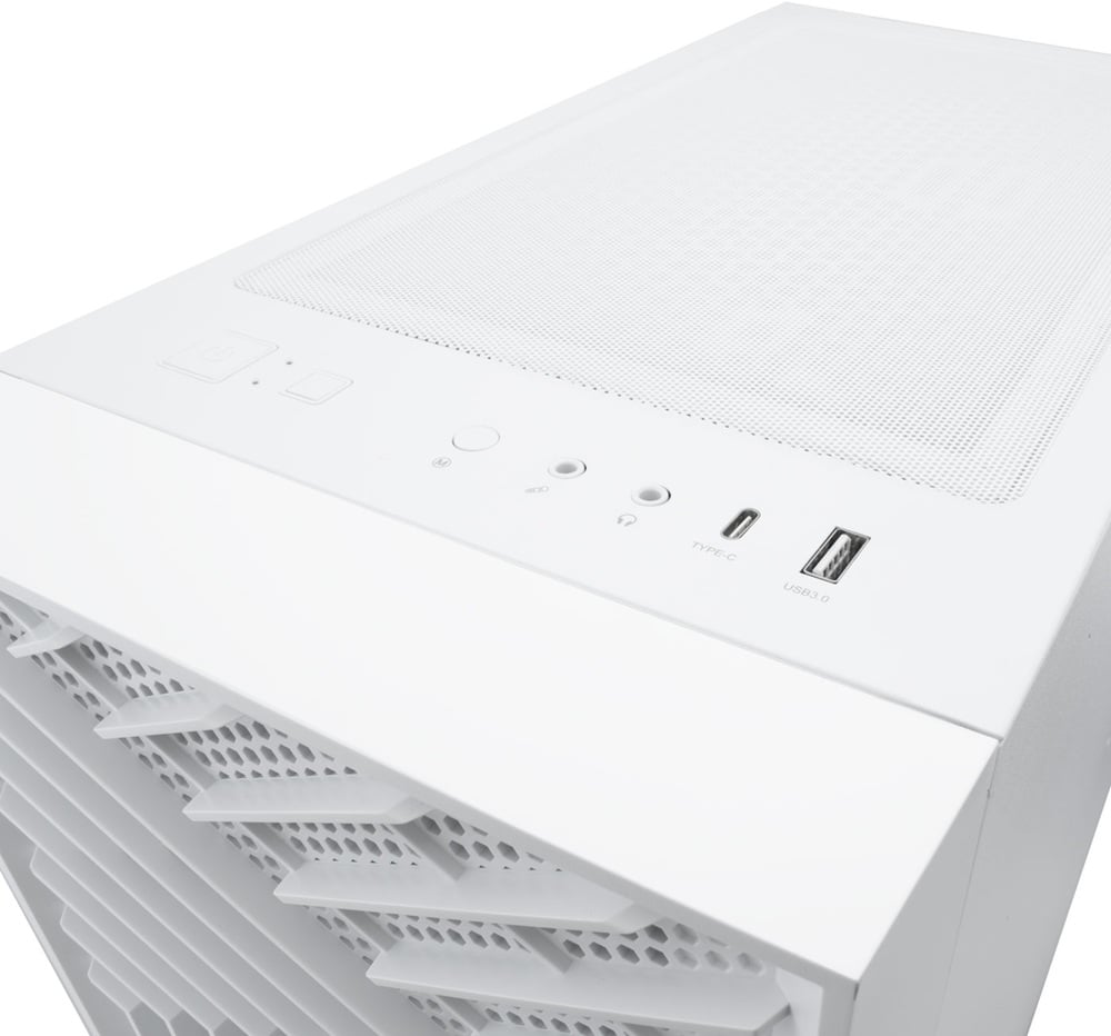 Caixa PC Gaming Coolbox GA300 Gridline ARGB ATX USB-C 3.2 com 5 Ventoinhas Branco - Imagem 4