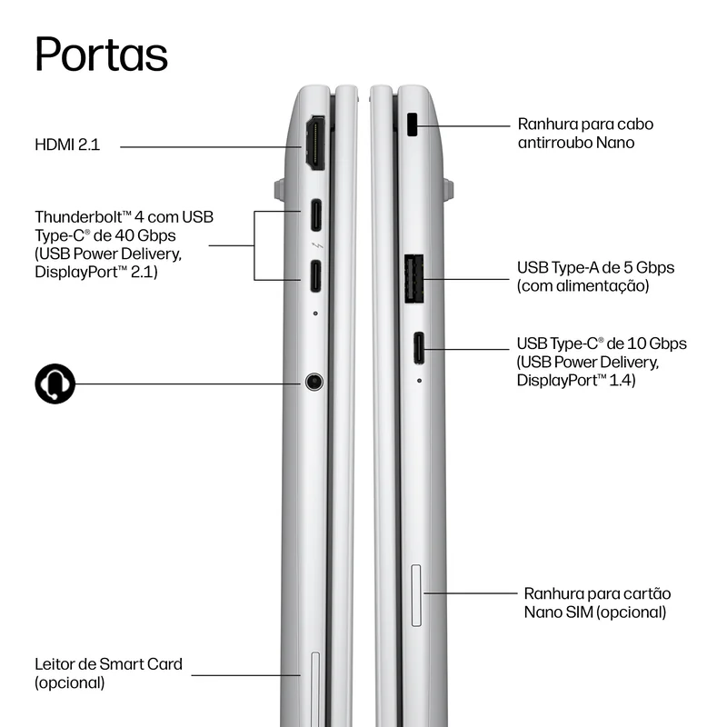 Portátil HP EliteBook 8 G2i 14 AI Intel Core Ultra 7 365 14" WUXGA 32GB 1TB SSD Windows 11 Pro - Imagem 4
