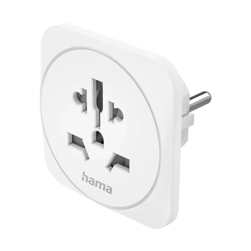 Adaptador de Viagem Hama Universal para Europa (Tipo E e F) de 3 Pinos Branco - Imagem 2