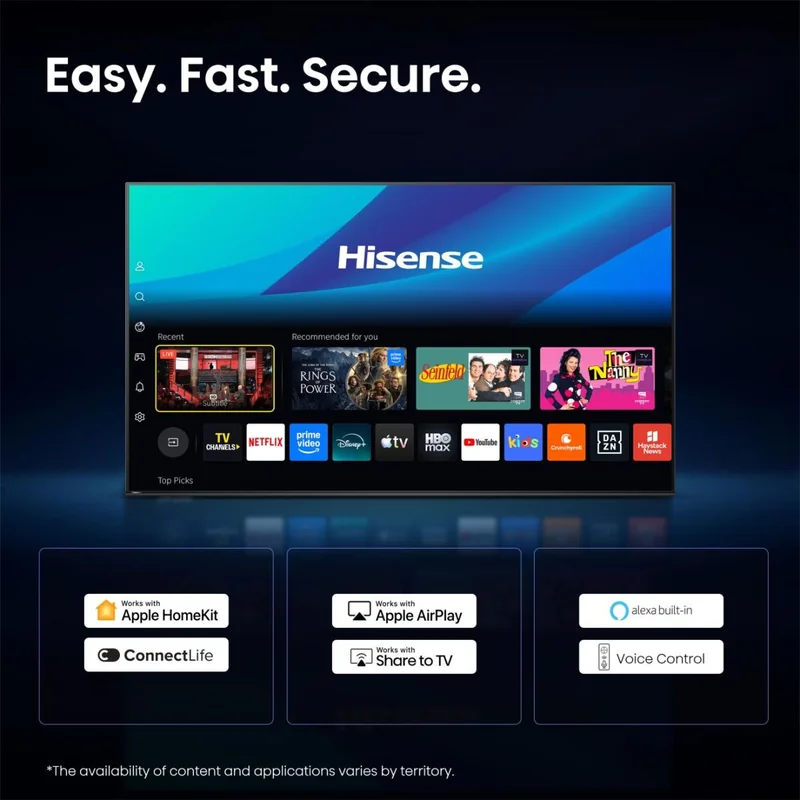 TV HISENSE 50A7S 50" QLED Smart TV 4K 60Hz 8ms HDR10+ HDMI USB - Imagem 7