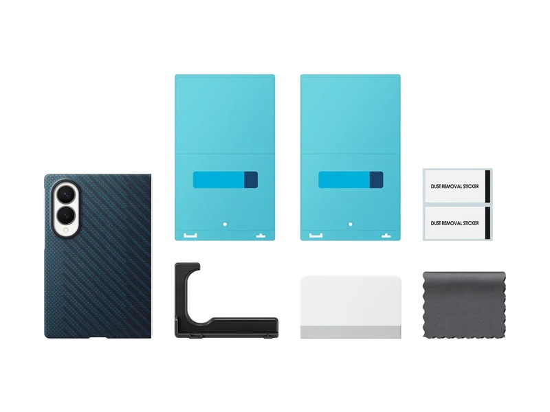 Capa Protetora Samsung EF-KF971 Magnética em Carbono Azul para Galaxy Z Fold8 - Imagem 3