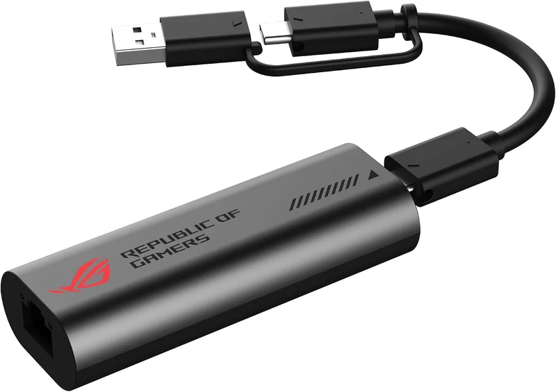 Adaptador de Rede ASUS ROG USB-C10G 10Gb Ethernet USB-C 3.2 Gen 2x2 e USB-A Compatível Thunderbolt - Imagem 1