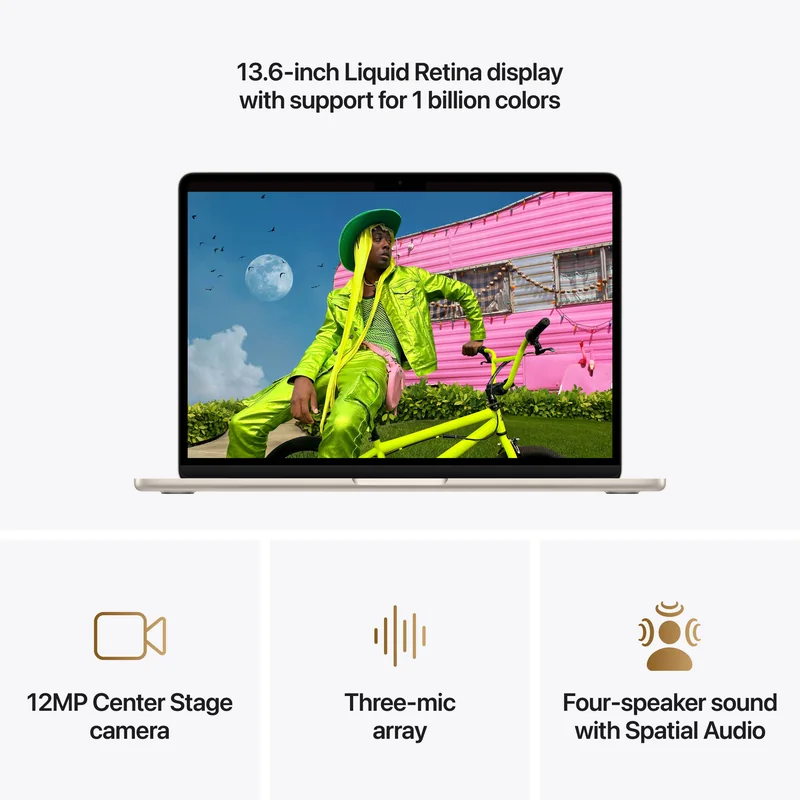 Portátil Apple MacBook Air 13" Chip M5 CPU 10-Core GPU 10-Core 16GB 1TB SSD Starlight - Imagem 5
