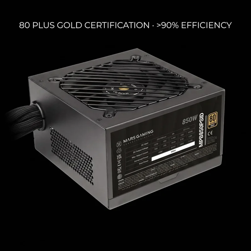 Fonte de Alimentação MARS GAMING MPB850PSID 850W ATX 3.1 80PLUS Gold Preto - Imagem 4